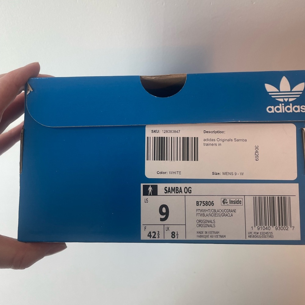 Adidas Sambas. Size 9 (fits size 10/10.5 Women’s). Worn 3 times. - Picture 2 of 3